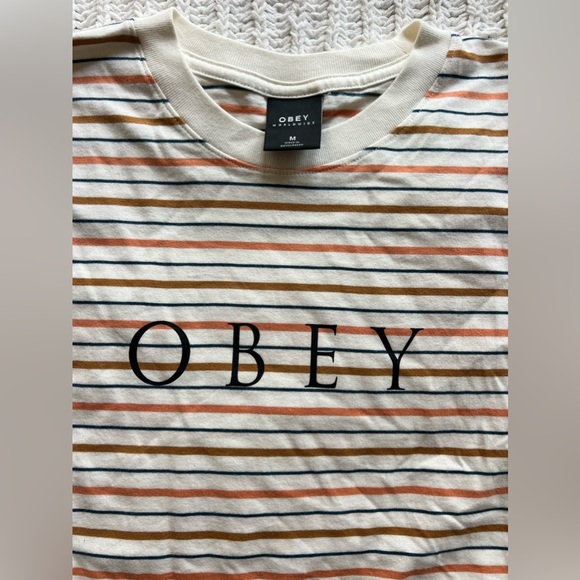 OBEY Women’s Striped T-Shirt - Picture 2 of 3